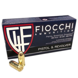 Fiocchi 380 Auto 95 Grain Full Metal Jacket 50 Rounds