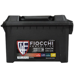 Fiocchi Field Box 12 Gauge 2 3/4″ 1oz Aero Slug Low Recoil 80 Rounds