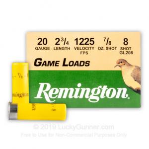 Remington 20GA 2.75″ #8 25RDS