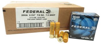 Federal 20GA 7.5 Shot 250RD Case